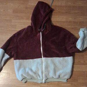 SHEIN Plush Burgundy Jacket